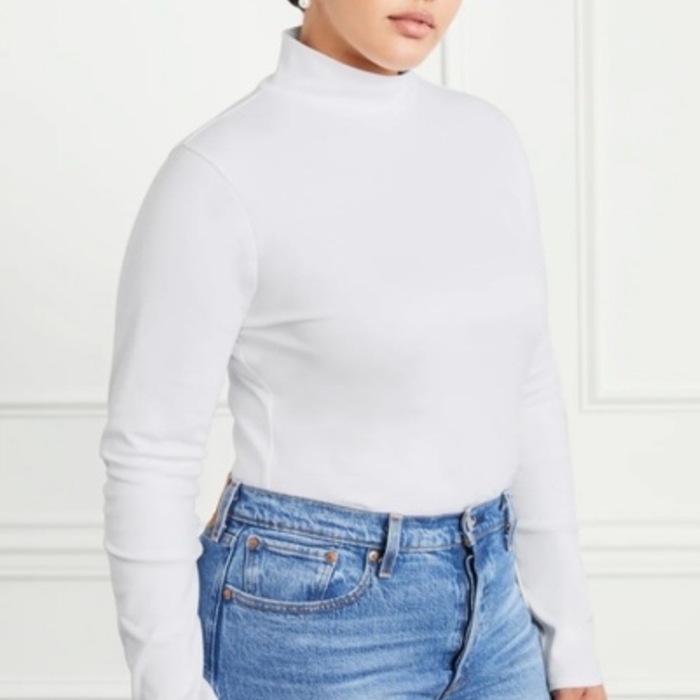 Hill House White Turtleneck Bodysuit M